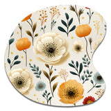 White And Yellow Playful Poppy Blossom Radiance - Asymmetric Metal Wall Art