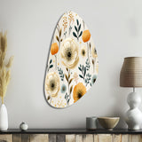 White And Yellow Playful Poppy Blossom Radiance - Asymmetric Metal Wall Art