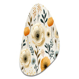 White And Yellow Playful Poppy Blossom Radiance - Asymmetric Metal Wall Art