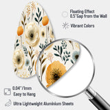 White And Yellow Playful Poppy Blossom Radiance - Asymmetric Metal Wall Art