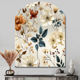 Autumn Orange And White Cottage Flowers - Asymmetric Metal Wall Art