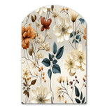 Autumn Orange And White Cottage Flowers - Asymmetric Metal Wall Art