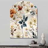 Autumn Orange And White Cottage Flowers - Asymmetric Metal Wall Art