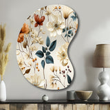 Autumn Orange And White Cottage Flowers - Asymmetric Metal Wall Art