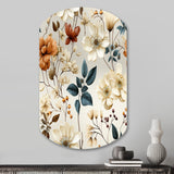 Autumn Orange And White Cottage Flowers - Asymmetric Metal Wall Art