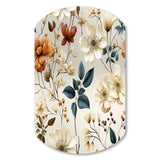 Autumn Orange And White Cottage Flowers - Asymmetric Metal Wall Art