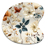 Autumn Orange And White Cottage Flowers - Asymmetric Metal Wall Art