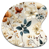 Autumn Orange And White Cottage Flowers - Asymmetric Metal Wall Art