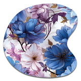 Mystical Aura Blue And Purple Floral Pattern - Asymmetric Metal Wall Art