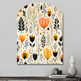 Beige Bohemian Bliss Floral Pattern - Asymmetric Metal Wall Art