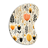 Beige Bohemian Bliss Floral Pattern - Asymmetric Metal Wall Art