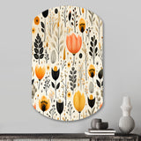 Beige Bohemian Bliss Floral Pattern - Asymmetric Metal Wall Art