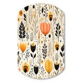 Beige Bohemian Bliss Floral Pattern - Asymmetric Metal Wall Art