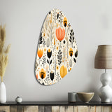 Beige Bohemian Bliss Floral Pattern - Asymmetric Metal Wall Art