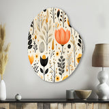 Beige Bohemian Bliss Floral Pattern - Asymmetric Metal Wall Art