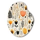 Beige Bohemian Bliss Floral Pattern - Asymmetric Metal Wall Art