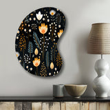 Rustic Black And Yellow Garden Charm - Asymmetric Metal Wall Art