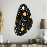 Rustic Black And Yellow Garden Charm - Asymmetric Metal Wall Art