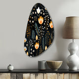 Rustic Black And Yellow Garden Charm - Asymmetric Metal Wall Art