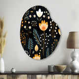 Rustic Black And Yellow Garden Charm - Asymmetric Metal Wall Art