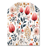 Rustic Pink Garden Charm Floral Pattern - Asymmetric Metal Wall Art