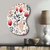 Rustic Pink Garden Charm Floral Pattern - Asymmetric Metal Wall Art