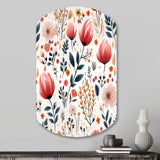 Rustic Pink Garden Charm Floral Pattern - Asymmetric Metal Wall Art