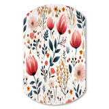 Rustic Pink Garden Charm Floral Pattern - Asymmetric Metal Wall Art