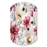 Pink And Beige Wildflower Paradise - Asymmetric Metal Wall Art