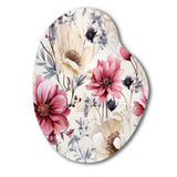 Pink And Beige Wildflower Paradise - Asymmetric Metal Wall Art