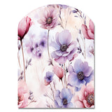 Pink And Purple Wildflower Paradise - Asymmetric Metal Wall Art