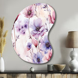 Pink And Purple Wildflower Paradise - Asymmetric Metal Wall Art