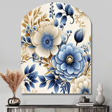 Classic Blue Harmony Bouquet - Asymmetric Metal Wall Art