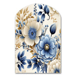 Classic Blue Harmony Bouquet - Asymmetric Metal Wall Art