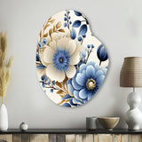 Classic Blue Harmony Bouquet - Asymmetric Metal Wall Art