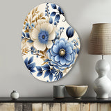 Classic Blue Harmony Bouquet - Asymmetric Metal Wall Art