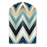 Tiles Blue And White Chevron Dreams - Asymmetric Metal Wall Art