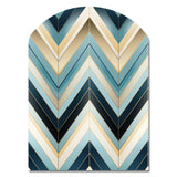 Tiles Blue And White Chevron Dreams - Asymmetric Metal Wall Art