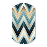 Tiles Blue And White Chevron Dreams - Asymmetric Metal Wall Art