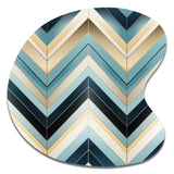 Tiles Blue And White Chevron Dreams - Asymmetric Metal Wall Art