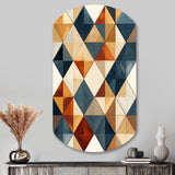 Natural Tones Grey And Beige Mosaic - Asymmetric Metal Wall Art