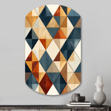 Natural Tones Grey And Beige Mosaic - Asymmetric Metal Wall Art