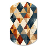 Natural Tones Grey And Beige Mosaic - Asymmetric Metal Wall Art