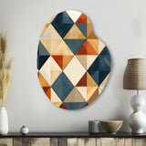 Natural Tones Grey And Beige Mosaic - Asymmetric Metal Wall Art