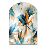 Teal And White Crystal Extravagant Glamour - Asymmetric Metal Wall Art