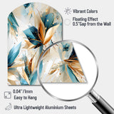 Teal And White Crystal Extravagant Glamour - Asymmetric Metal Wall Art