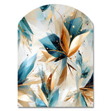 Teal And White Crystal Extravagant Glamour - Asymmetric Metal Wall Art