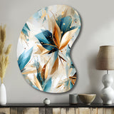 Teal And White Crystal Extravagant Glamour - Asymmetric Metal Wall Art