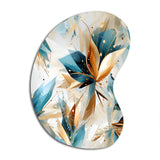 Teal And White Crystal Extravagant Glamour - Asymmetric Metal Wall Art