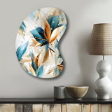 Teal And White Crystal Extravagant Glamour - Asymmetric Metal Wall Art